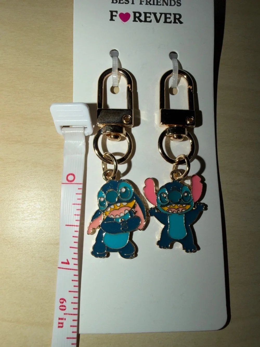 Stitch Enamel Charm Keychain Pair - Picture 2 of 2